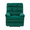 Reclining Chair Velvet Upholstery Square Tufted Back Pillowtop Arms Solid Wood Furniture - 3 of 4