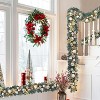 6ft Pre-Lit Christmas Garland with  Berries,  Warm  Lights, Battery Operated with Timer, Waterproof for Indoor & Outdoor Decor,Gold - 2 of 4