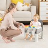 Safstar Baby Travel Booster Seat, Portable Folding Toddler Floor Dining Chair with Removable Swivel Double Tray, 3-Point Safety Belt, Carry Bag - 2 of 4