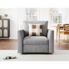 WhizMax  Modular Sectional Sleeper Sofa Couch with Storage Seat, Reversible Modular Sofa Couch with Storage Ottoman, Linen Fabric (Light Grey) - 3 of 4