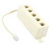 Beige Plastic RJ11 6P4C Male tp 5 Ports Female Telephone Connectors - 2 of 4
