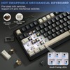 MaseiKar YZ98 Gasket Mechanical Keyboard,99 Key Hot Swappable BT5.0/2.4G/USB-C Wireless 98% Layout with RGB LED Backlit(Black, Cocoa Cream V2 Switch) - 2 of 4