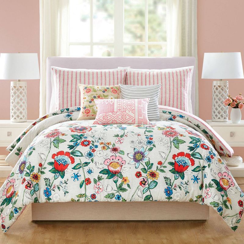 Vera Bradley 3pc Coral Floral Comforter Set, 1 of 8