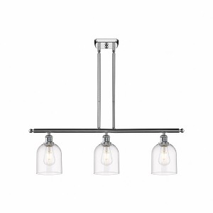Bella - 3 Light Stem Hung Island In Industrial Style-10 Inches Tall and 36 Inches Wide - 1 of 1