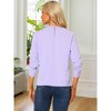 INSPIRE CHIC Women's Work Office Keyhole Pleated Front Ruched 3/4 Sleeve Chiffon Blouse - 4 of 4