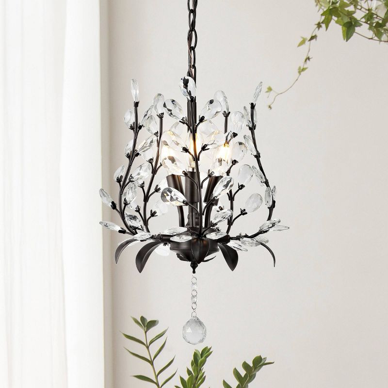 Contemporary Bohemian Iron/Acrylic LED Pendant Oil Rubbed Bronze/Clear - JONATHAN Y, 2 of 11