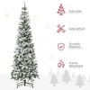 Whisen 7.5ft Unlit Snow-Flocked Slim Pine Artificial Christmas Tree with Realistic Branches and 668 Tips - Green - 4 of 4