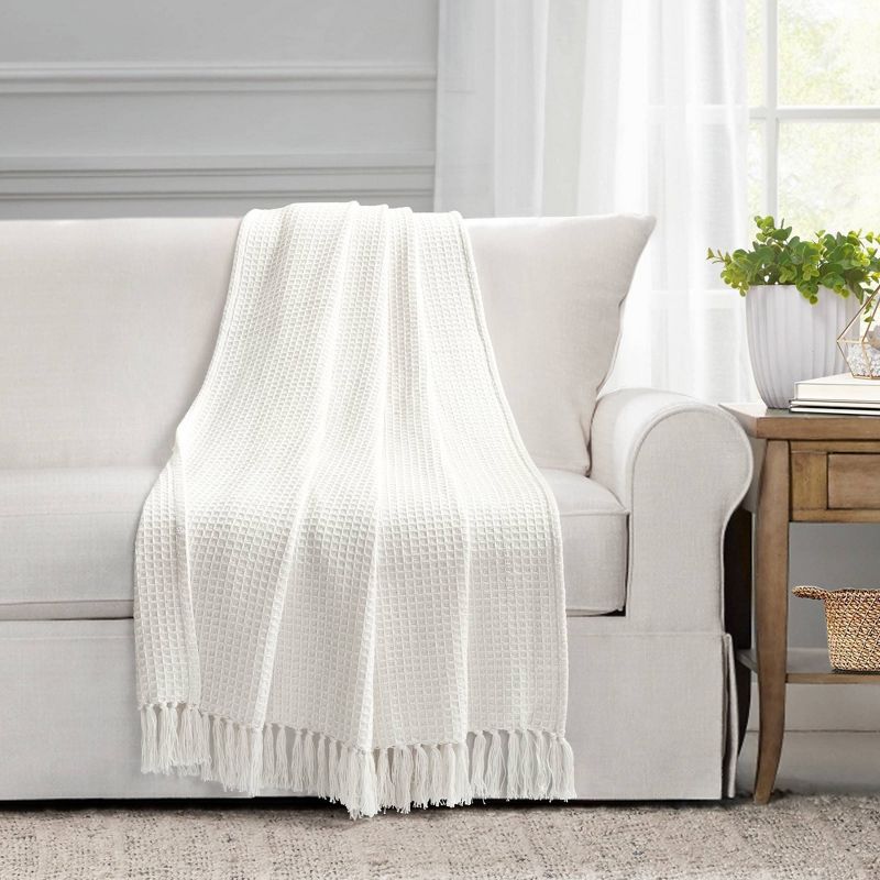 50"x60" Waffle Cotton Knit Throw Blanket - Lush Décor, 4 of 8