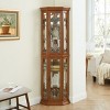 FURNIinspire Utility Storage Cabinets Corner Cabinet, Glass Display Shelf Bar Showcase For Living Room, Collections, White, 15.39"*15.39"*69.49" - 2 of 4