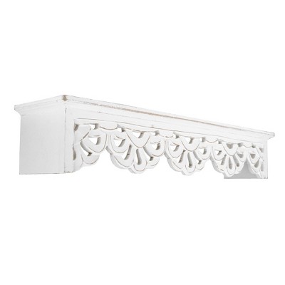 Carved Floral Medallion Wall Shelf White - Crystal Art Gallery