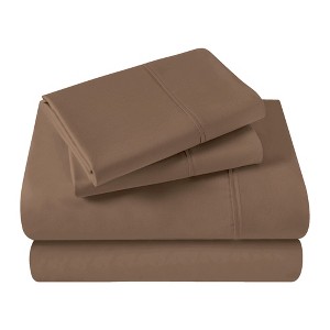 Egyptian Cotton 400 Thread Count Solid Deep Pocket Sheet Set by Blue Nile Mills - 1 of 4