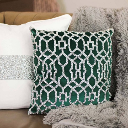 Emerald green throw discount pillows