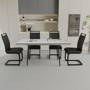 NicBex Dining Table for 4 Modern Kitchen Table Chairs Set with MDF Marble Pattern Tabletop and 4 PU Chairs for Kitchen - 1 of 4