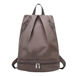 Anna-Kaci Women's Lightweight Multi-Compartment Backpack with Front Zip Pockets and Bottom Storage Compartment for Daily Organization - Khaki - 1 of 4