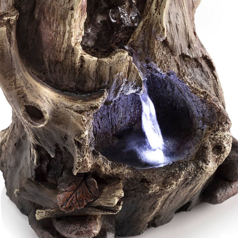 11&#34; Resin Rainforest Tabletop Fountain with LED Lights Brown - Alpine Corporation, 6 of 8