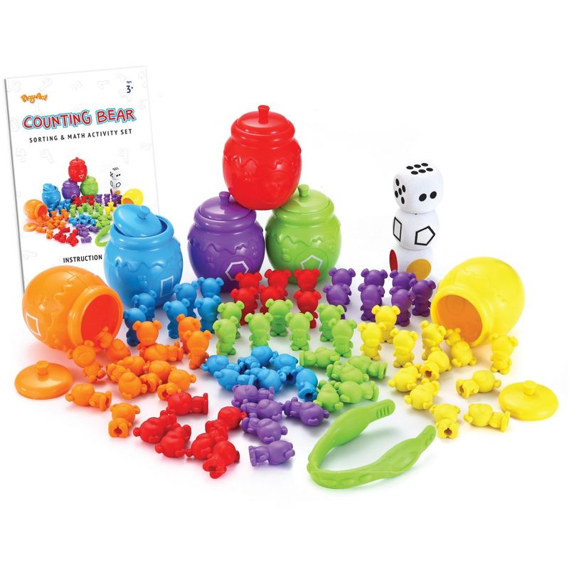 JOYIN Play-Act Counting Bears 82-Piece Toy Set Color Recognition, Tweezers, Dice, Instruction Book, Educational Gift, 1 of 5