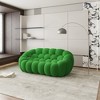 Honeycomb Bubble Loveseat Sofa with 3D Mesh Fabric, 75-Inch Modern Floor Couch, Green - 2 of 4