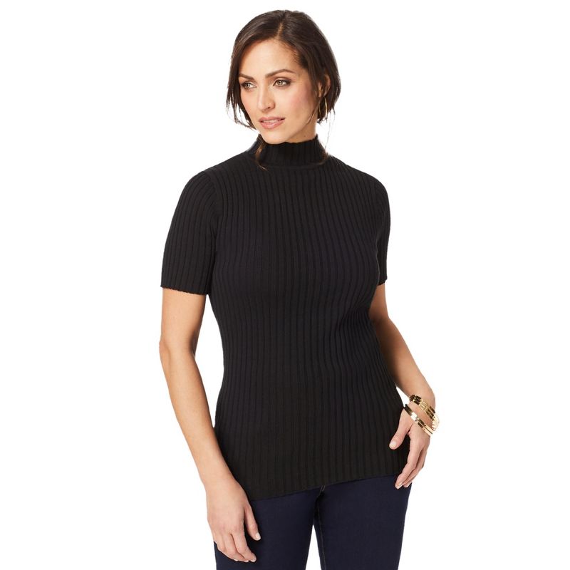 Jessica London Women's Plus Size Rib Mockneck Sweater, 1 of 2