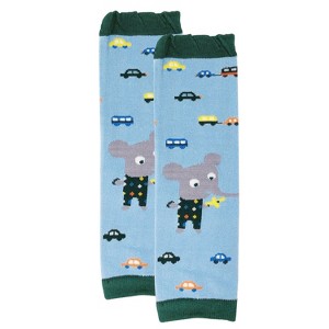 Wrapables Playful Patterns Baby & Toddler Leg Warmers, Elephants and Cars - 1 of 3