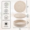 Itopfox Trivets for Hot Dishes, Heat Resistant Pads with Storage Basket, Kitchen Countertop Protectors, Farmhouse Decor Essentials (Brown, 4 Pieces) - 3 of 4