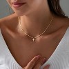 Dainty Cross Pendant Necklace 14K Gold Plated Christian Faith Gift for Teens Tiny Cross - 3 of 4