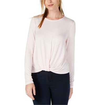 maison Jules Womens Twisted Hem Basic T-Shirt
