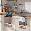 1.3 Gallon/5L Slim Trash Can with Lid, Stainless Steel Small Hanging Garbage Can with Inner Bucket & Charcoal Filter for Kitchen, Bathroom, Cupboard - 4 of 4