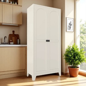Hrinhom 70.9"H Tall Kitchen Pantry Cabinet, Metal Storage Cabinet with Doors and Adjustable Shelves - 1 of 4