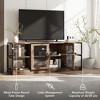 Farmhouse TV Stand for 65/75 Inch TVs, Rustic Wood Entertainment Center with Storage Cabinet and 2 Mesh Doors - 3 of 4