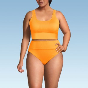 Lands' End Women's Tugless Tankini Top and High Waisted Bottom Swimsuit Set - 1 of 4