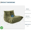 Memory Foam Bean Bag Chair - Suede-Like Single Seater Floor Chair in Green - 2 of 4
