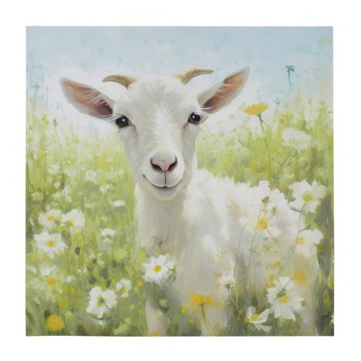 Madison Park 16"x16" Sunshine Happy Farm Animals Canvas Wall Decor Art Green