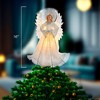Kurt Adler 16-Inch Ivory/Clear Fiber Optic Angel Tree Topper - 3 of 3