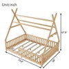 VASIP Twin Size House Bed,LowFloor Playhouse Bed with Protective Fence & Roof for Kids,Natural - 3 of 4