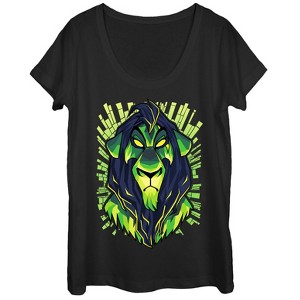 Women's Lion King Evil Scar Scoop Neck - 1 of 3