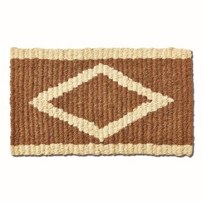 tagltd Diamond Hollander Coir Mat Brown Spray Bleached Coir 18" X 30" Renewable Coconut Fiber Doormat Rug