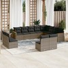 vidaXL Garden Sofa Set Grey PE rattan 12 Piece Removable Covers - 2 of 4