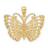 Black Bow Jewelry 14k Yellow Gold & White Rhodium 24mm Diamond Cut Butterfly Pendant - 3 of 4