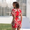 Women's Tropical Vibes Red Leaf Print Romper - Cupshe - 4 of 4