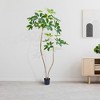 Artificial Umbrella For Indoor, 5.9FT 180CM Tall Plants Artificial Plants With Planter, Umbrella Tree In Pot,For Living Room Floor Greening Porch - 3 of 4
