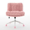 GDFStudio Mila Modern 360° Swivel Faux Fur Upholstered Office Chair with Adjustable Height and 5 Casters - 4 of 4