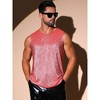 INSPIRE CHIC Men's Crew Neck Sleeveless Sparkly Disco Metallic Holographic Tank Top - 2 of 4