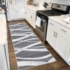 Faux Wool Modern Stripe Pattern Printed Area Rug with Ultra Thin Low Pile Machine Washable Stain Resistant Pet Friendly Non Shedding Non Slip Carpet - 4 of 4