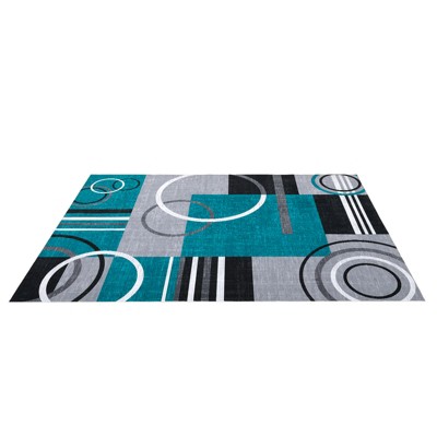 Geometric Abstract Washable Area Rug Living Room Rugs Non-Slip Soft Ultra-Thin Modern Throw Carpet Contemporary Stain Resistant Floor Carpet