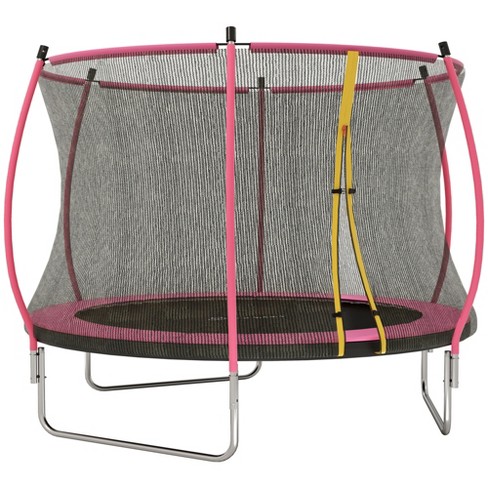 Soozier 10ft Outdoor Trampoline With Net Enclosure Curved Poles And Safety Spring Cover Astm Approved Target