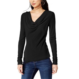 I.N.C International Concepts Womens Cowl Neck Pullover Blouse, Black, X-Large - 1 of 1