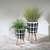 Bencmate Planters Small Stripe Plant Pot with Stand and Legs, Indoor Home Office Table Planters for Flowers Herb, 2 Pcs, Multicolored, 12"*12"*21" - 3 of 4