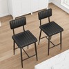 Garvee Bar Stools Set of 2, Tall Bar Chairs with Thick Cushion & Thickened Metal Legs, Upholstered Counter Height Bar Stools w/ Backrest and Footrest - 3 of 4