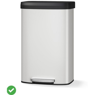 80L/21 Gallon Trash Can - Large Kitchen Garbage Can w/Liner Rim Rustproof Step-on Metal Waste Bin