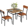 Dining Table Set for 2, 3 Piece Wooden Dining Table and Chairs, 2 PU Upholstered Chair, Modern Metal Frame Dinette Set for Dining Room - 2 of 4